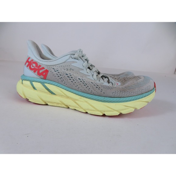 Hoka One One Shoes - Hoka One One Clifton 7 Womens 8.5 Shoe Gray Sneaker 1110509 MMHC Running Walking